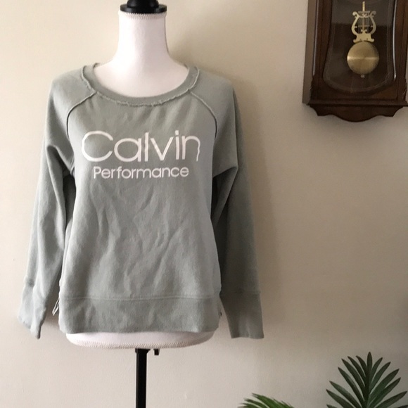 Calvin Klein Mint Green Performance Sweatshirt - Picture 1 of 6